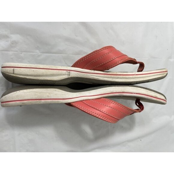 CLARKS Collection Cushion Soft Coral Sandal Flip Flops    Sz 10 - Picture 5 of 10